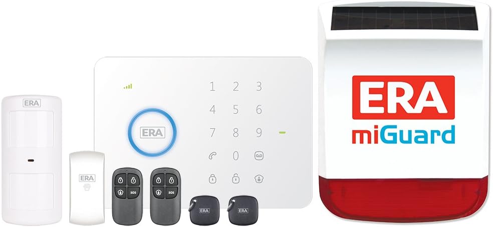 ERA miGuard G5-DS Wireless Alarm - Remote Monitoring GSM / SMS Communicating Burglar Deterrent Replica Siren Kit