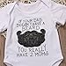 Funny Newborn Infant Baby Girls Boys Short Sleeve Bodysuit Romper White Outfits Clothes