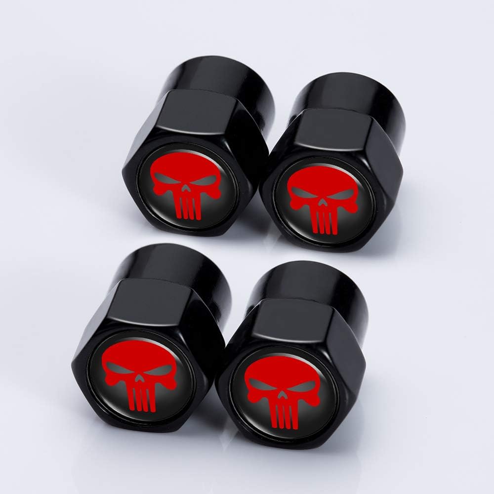 Kaolele 4 Pcs Metal Car Wheel Tire Valve Stem Caps Skull for Car Styling Decoration Accessories