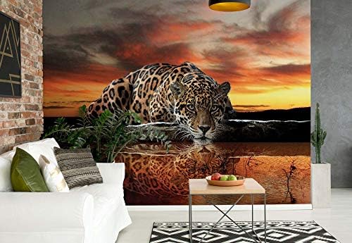 Leopard - Photo Wallpaper - Wall Mural - EasyInstall Paper - Giant Wall Poster - XL - 208cm x 146cm - EasyInstall Paper - 2 Pieces