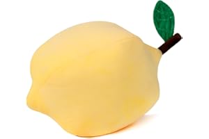 Lemon Throw Pillow for Couch, 15-Inch Yellow Fruit Shaped Decorative Pillow, Soft Plush Hugging Pillow for Living Room, Bedro
