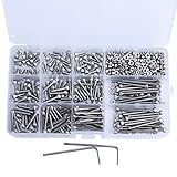 Kangnice 440Pcs M3 A2 Stainless Hex Head Socket Cap Screws Nuts Assortment Kit with Box