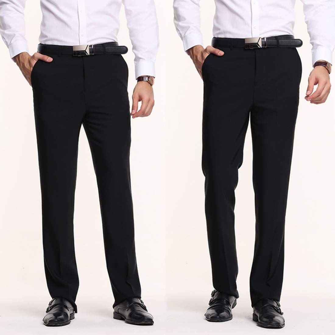 GWELL Herren B/&uuml;gelfrei Anzughose Elastische Straight Business Hosen Slim Fit