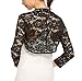 Grabsa Women’s 3 4 Sleeve Lace Shrugs Bolero Cardigan Crochet Sheer Crop Jacket