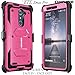 COVRWARE [Aegis Series] case Compatible with ZTE ZMAX PRO/ZTE Carry, with Built-in [Screen Protector] Heavy Duty Full-Body Rugged Holster Armor Case [Belt Swivel Clip][Kickstand], Pink