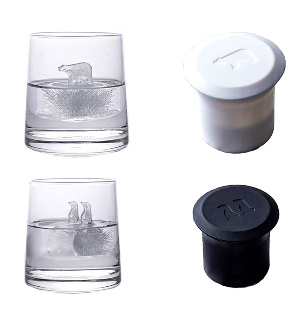 Photo 1 of 2 PCS Novelty Funny Silicone Polar Ice Cube Molds, Reusable Shapes of Polar Bears & Penguins on Ice Bergs, Easy Way to Make Any Drink Special