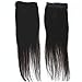 2 Pieces Black Clip in Hair Extensions Human Hair 14inch,Straight hair Hairpiece About 25g/pc,Cand Be Dyed