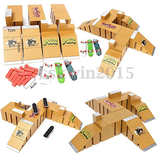 FidgetKute Skate Park Ramp Parts for Tech Deck Fingerboard Finger Board Ultimate Parks 92C Show One Size