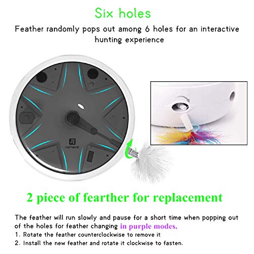 Lampop-Katzenspielzeug-Elektrisch-Spielzeug-mit-Feder-interaktives-Spielzeug-fr-Katzen-Automatisch-Rotierend-Federspielzeug-Intelligenzspielzeug-Katzenspiel-Inklusive-Batterie-Ersatz-Feder