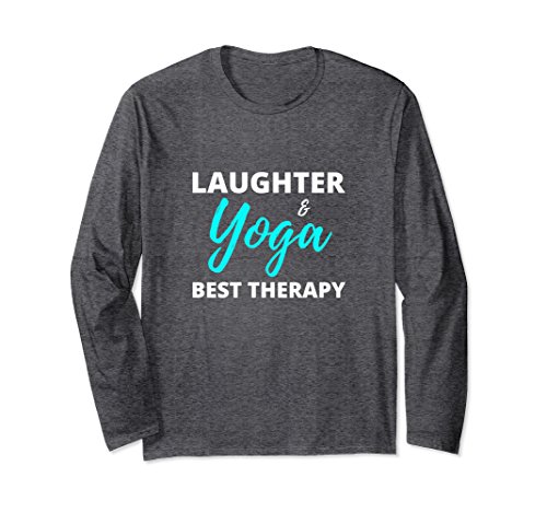 Unisex Laughter Yoga Best Therapy Long Sleeve T-Shirt Small Dark Heather