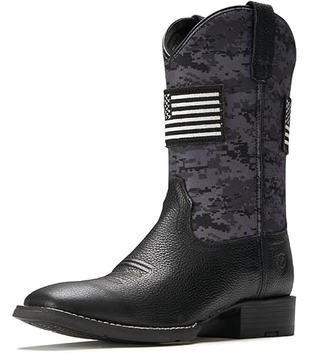 Amazon.com | Leather Cowboy Boots for Men Square Toe Chunky  display picture 1