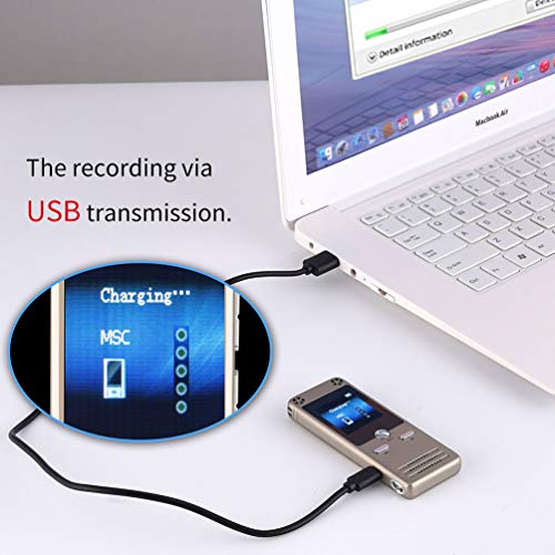 Digital Voice Recorder 8GB Voice Activated Recorder Dictaphone with MP3 Player, 1536Kbps Noise Reduction Audio Microphone for Lectures, USB, Rechargeable, Meetings, Interviews