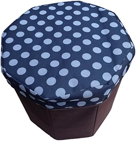 Daidu Non-Woven Fabric Foldable Storage Ottoman Bin Cube Box Stool 9.8 x 9.8 x 9.8 inches for Family,Blue