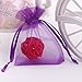 Wudygirl 100pcs Sheer Organza Bag 4X6 with Drawstring Jewelry Pouches Bags for Party Wedding Favor Candy Seashell Gift Bags (Purple 4x6)