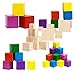 Hicarer 100 Pieces Unfinished Wooden Cubes Solid Natural Wooden Square Blocks for Baby Puzzle Making, Craft and DIY Project, 3 Sizes Mixed