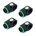 Bitspower G1/4" Male to Female Extender Fitting, 90&deg; Rotary, Matte Black, 4-Pack primary