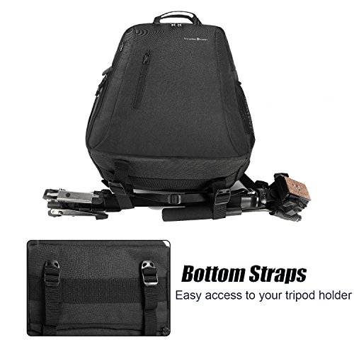 Victoriatourist DSLR Camera Backpack with Waterproof Rain Cover Fits 16 Inch Laptops, Black - Thumbnail 4