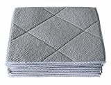 Gryeer Bamboo & Microfiber Dish Cloths with Sponge Pad, Soft and Super Absorbent Kitchen Cleaning Cloths, 8x10 Inch, Pack of 10, Gray