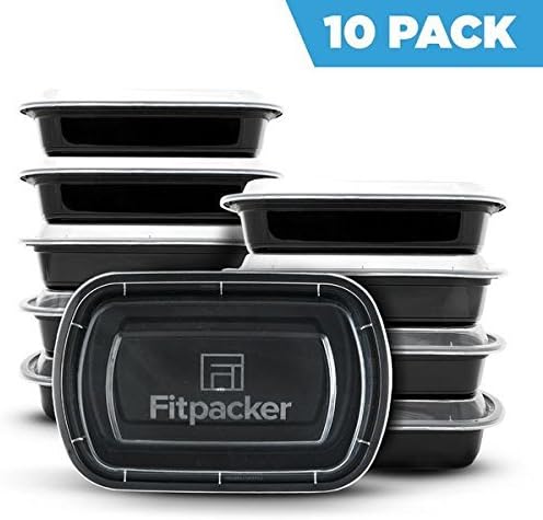 Fitpacker Meal Prep Containers Certified BPA-free - Made in the USA - Reusable, Microwavable - 28 Oz - 10pk by Fitpacker