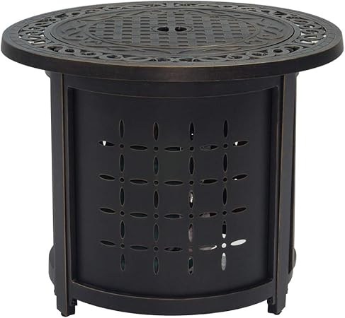Amazon Com Stanbroil 30 Round Cast Aluminum Outdoor Propane Gas Fire Pit Table With Round Burner Ring Bronze Garden Outdoor
