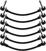 SONICAKE 6 Inch Right Angle Patch Cable 1/4 Inch Mono 6 Pack view 1