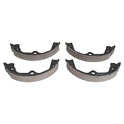 TRQ Rear Parking Brake Shoe Set Compatible with