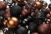 100 Brown and Black Christmas Ornament Balls Shatterproof + 100 Metal Ornament Hooks, Hanging Ornaments for Indoor/Outdoor Xmas Christmas Tree, Holiday Party, Home Décor Sizes, 1.2