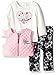 Calvin Klein Baby Quilted Vest with Tee and Pants Set, Pink, 3/6 Months
