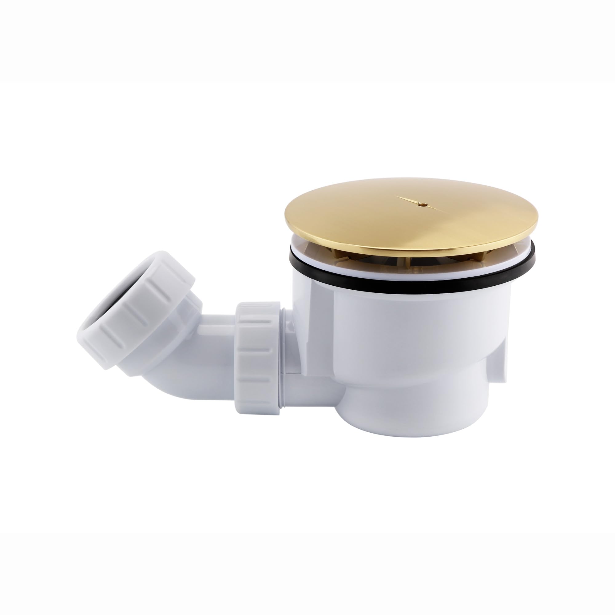 ENKI, W77, Shower Waste Fast Flow, Shower Tray Waste, 90mm, Easy Clean, Brushed Brass, 1 Year Guarantee