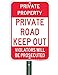 PRIVATE ROAD KEEP OUT sign - 18