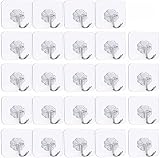 Pubiao Self Adhesive Hooks 24 Pack Heavy Duty Traceless Wall Hangers
