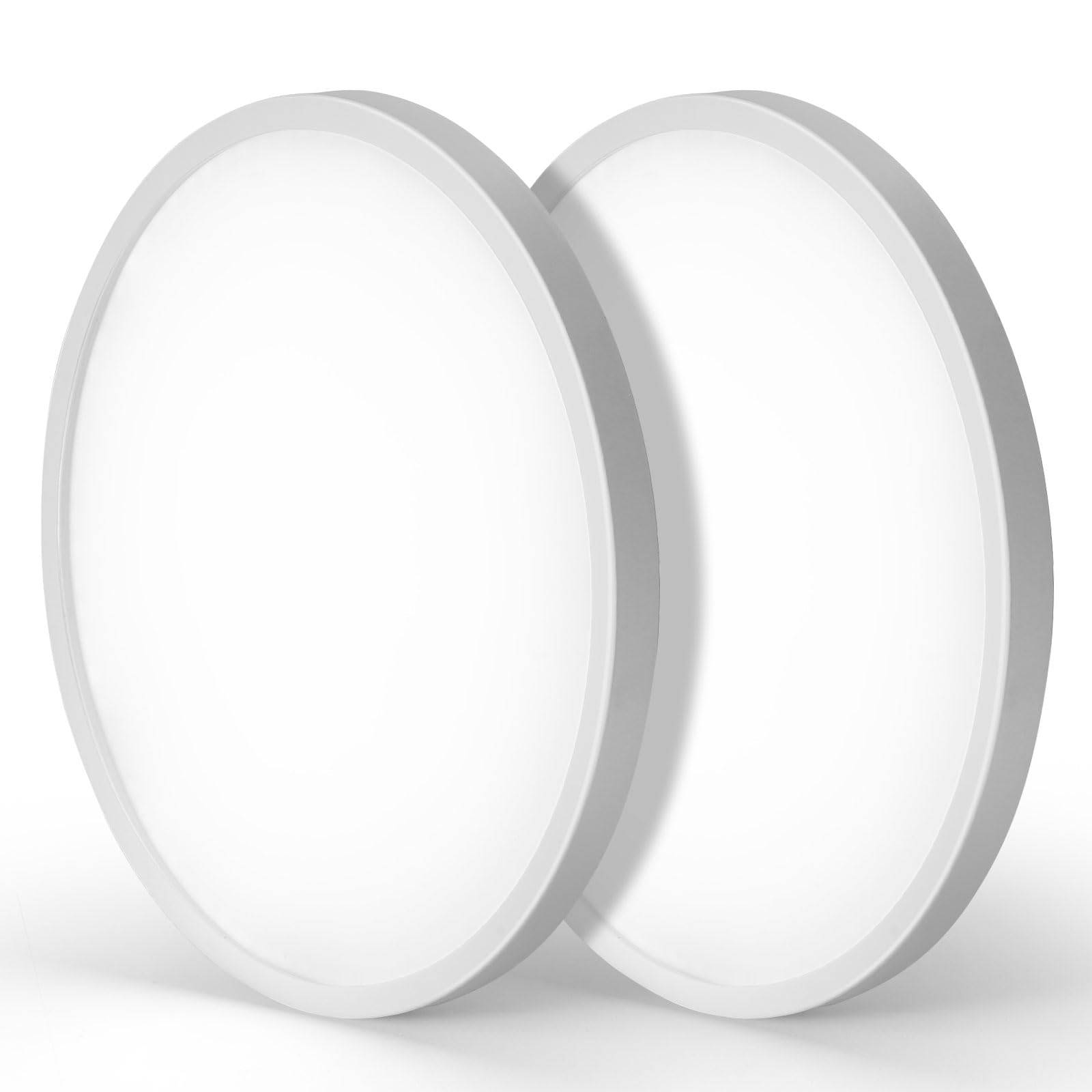 Mikeru 30cm Ceiling Light, 2packs White Hallway Lights Ceiling Ultra-Thin 2.4cm/0.94inches 3000k Warm Bathroom Flush Light for Laundry Room, Living Room