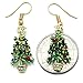 Happy Colorful Christmas Tree Earrings Hoop Dangle Drop Style
