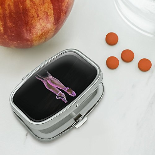 Ballet Slippers Pink Black Ballerina Dance Dancing Rectangle Pill Case Trinket Gift Box