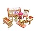 HNVOUER Dollhouse Furniture, Wooden Dollhouse Furniture, Dollhouse Furniture Set, Colorful Wooden Dollhouse