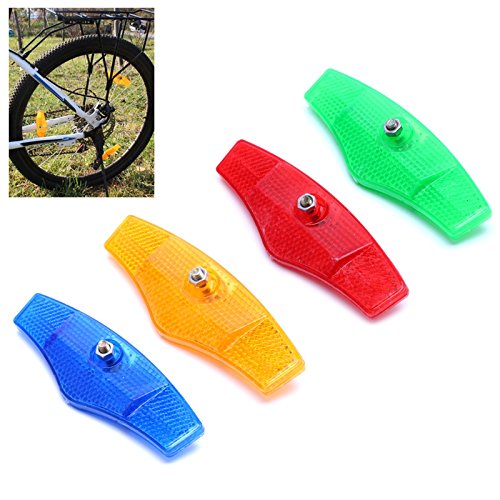 ADSRO Bicycle Wheel Reflector Safety Spoke Reflective Bike Taillights Vintage Film Warning Bike Parts size 10pcs (Green)