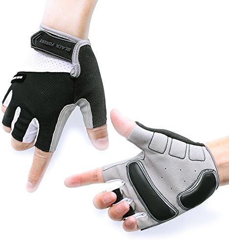 HoDrme Half Finger Weight Lifting Gloves with Anti-Slip Pad Shock-Absorbing Exercise Crossfit Workout Camping Mountaineering Cycling Gloves