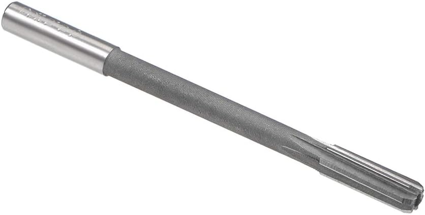 sourcing map Chucking Reamer 5.5mm, H8 HSS Lathe Machine Reamer 6 Straight Flutes, Round Shank Milling Cutting Tool
