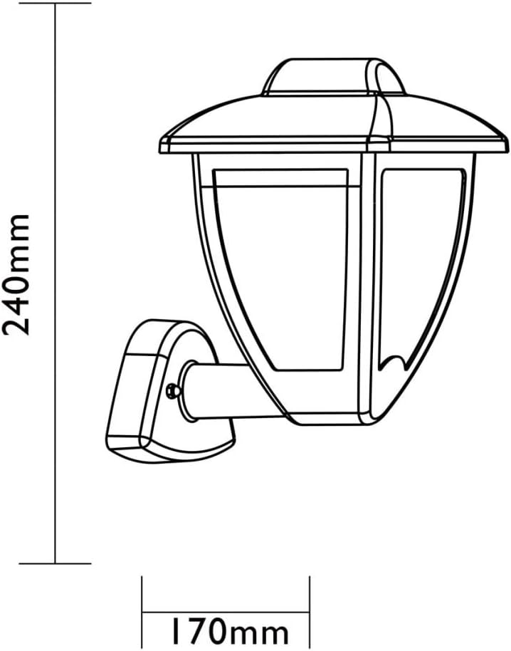 Luxform Lighting 230V Luxembourg Wall Light Up in Anthracite, Black - Image 5