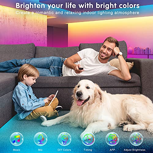 smareal Led Lights for Bedroom 130ft (2 Rolls of 65ft),Led Lights Color
