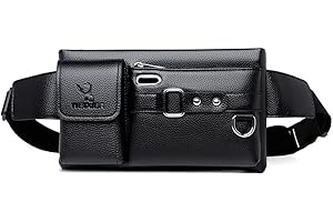PU Crossbody Bag 10.2x6x1.6 Inch - Waterproof Chest Bag with Multiple Pockets for Travel Essentials, Phone and Wallet Storage