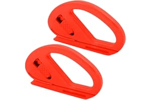BDZMC 2PCS Wrapping Paper Cutter, Safety Vinyl Film Cutter, Wrap Cutter Tool with Razor Blade, Retractable Utility Knife, Craft Knife for Car Wrap, Window Tint, Craft Making (Tangerine)