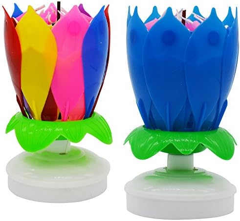 Multiple Color Rotation Music Birthday Candles By SKYENHAPP (Colorful Blue)