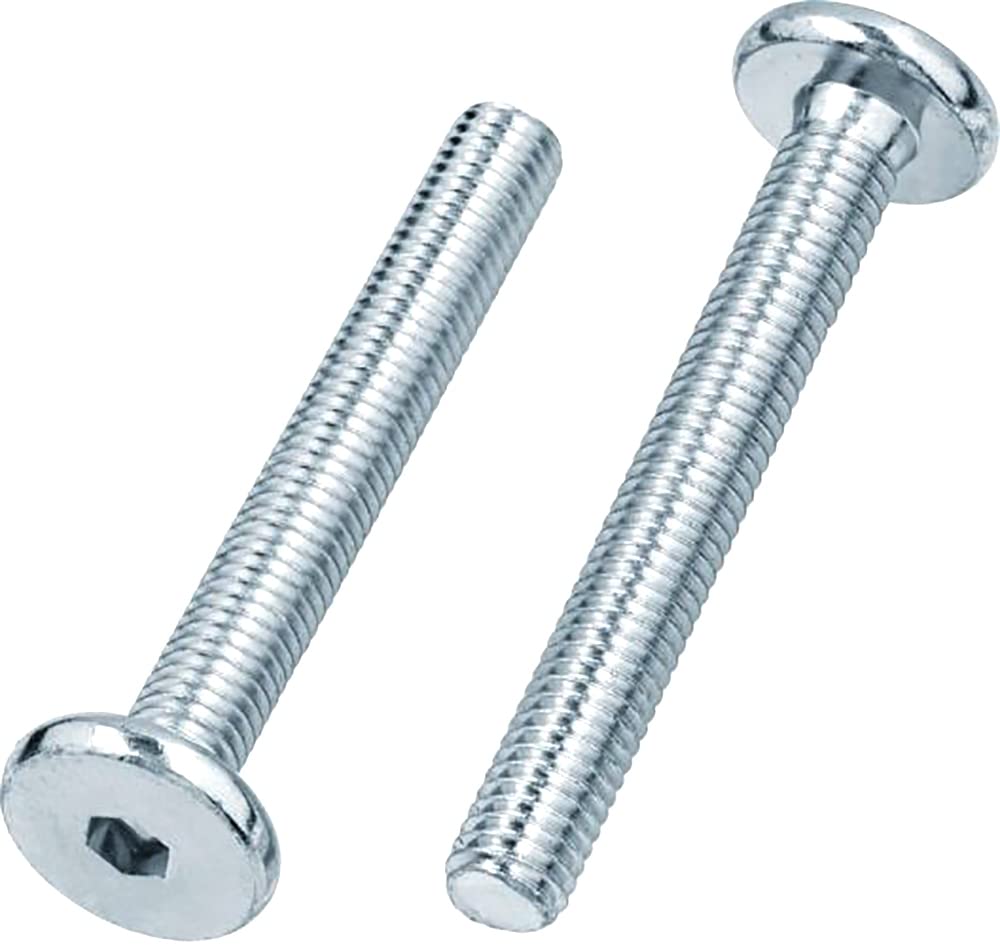 M8 (8mm x 40mm) Silver Flat Head Furniture Screw Hex Drive Socket with Metric Thread Fully Threaded Bolts for Beds, Cots, Cribs and Chairs (Pack of 12) C10C — image 1