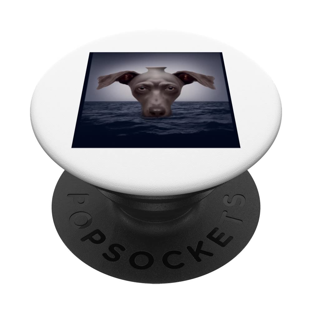 Weimaraner puppy dog artwork doggy portrait Weimaraner dog PopSockets Swappable PopGrip