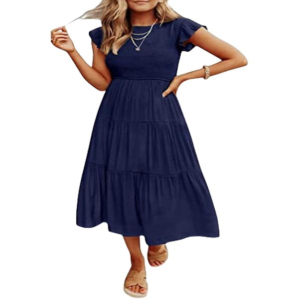 les fleurs women's isla organic cotton midi dress reviews Isla Organic Tiered Skirt Midi Dress at Amazon Women's Clothing store