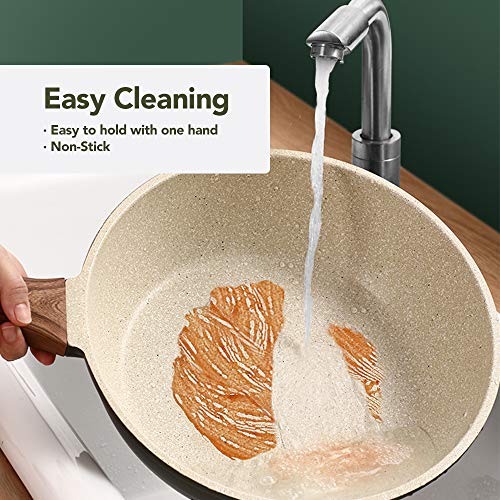 CHEFIO 6Piece Nonstick Granite Stone Coating Cookware Set, Ergonomic