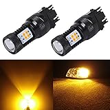 JDM ASTAR Extremely Bright 3030 Chipsets 3056 3156 3057 3157 4157 LED Bulbs with Projector,Amber Yellow
