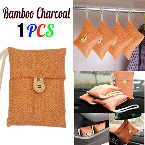 Hot Sale!UMFun Bag Car Bamboo Charcoal Activated Carbon Air Freshener Odor Deodorant Car Sunshade (Orange) - Thumbnail 2