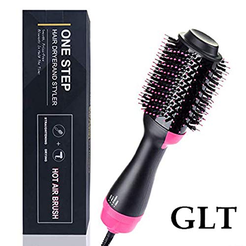 One-Step Hair Dryer&Volumizer,GLT Salon Hot Air Paddle Styling Brush, Negative Ion Brush,Hair Straightener, Curler and Styler for All Hair Types
